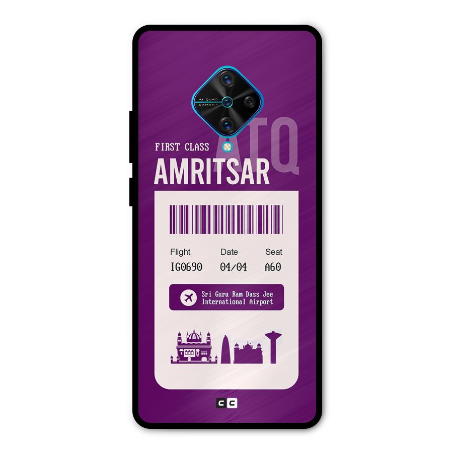 Amritsar Boarding Pass Metal Back Case for Vivo S1 Pro