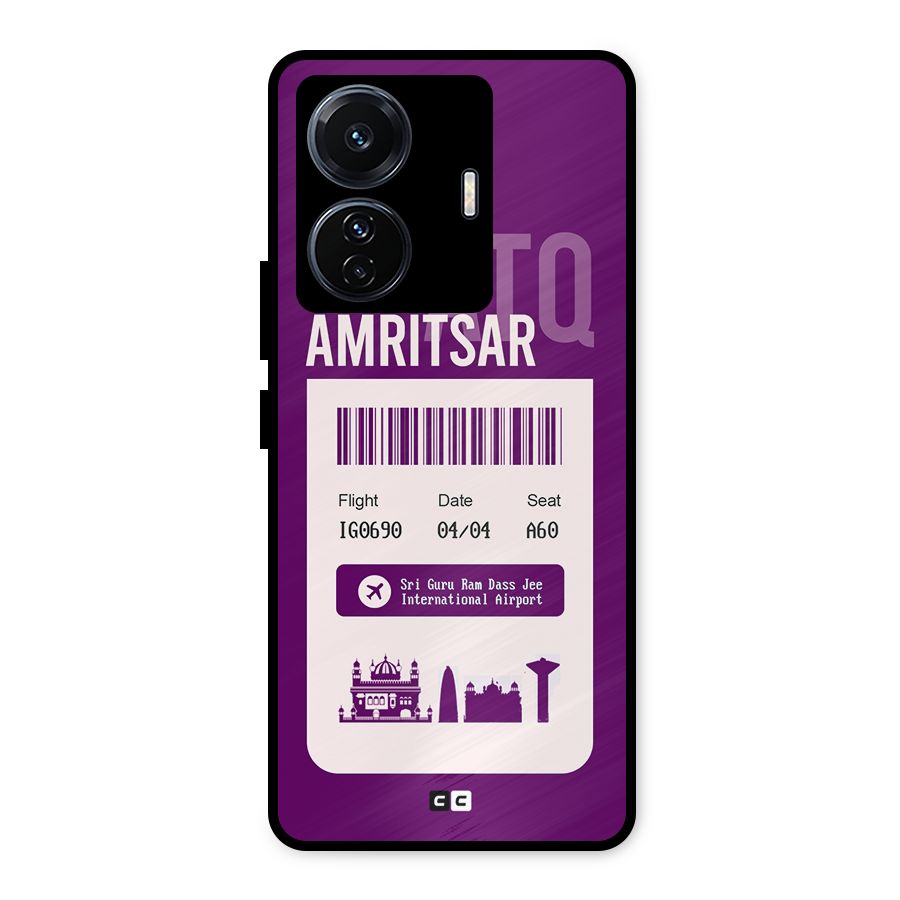 Amritsar Boarding Pass Metal Back Case for Vivo T1 Pro