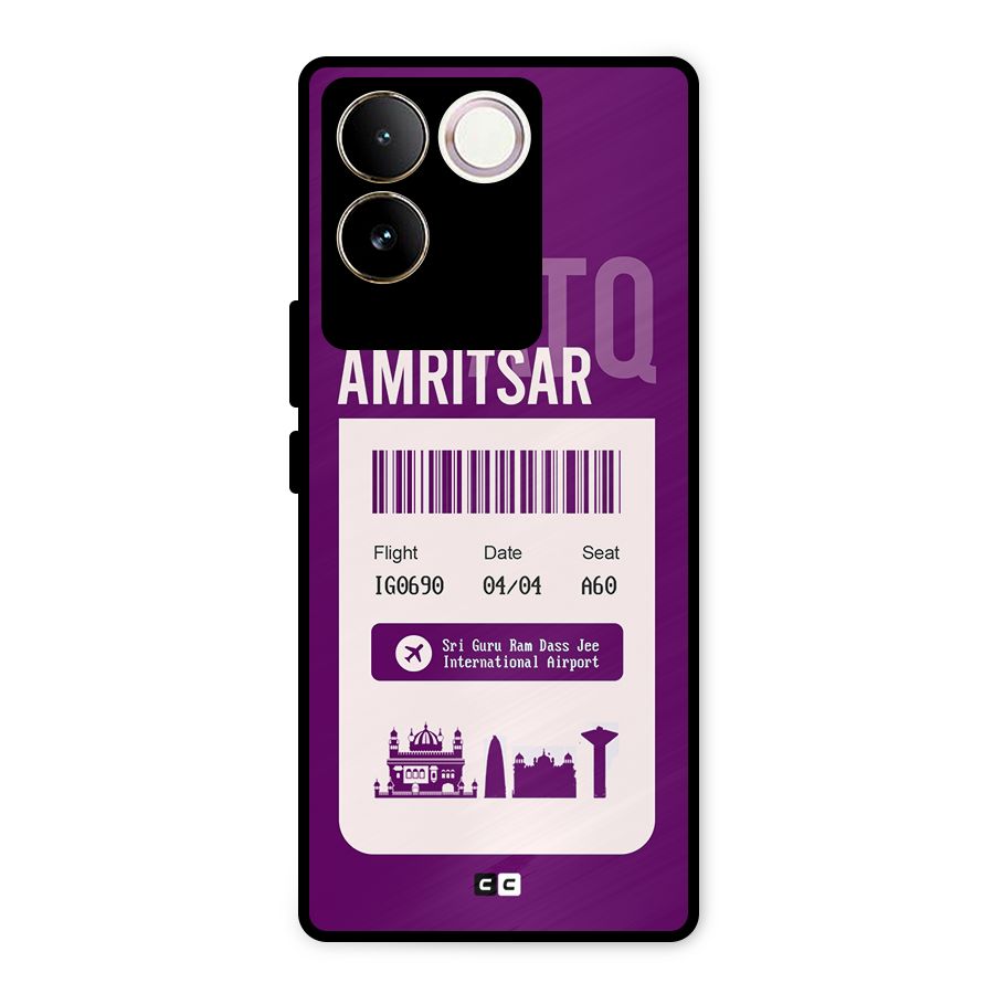 Amritsar Boarding Pass Metal Back Case for Vivo T2 Pro