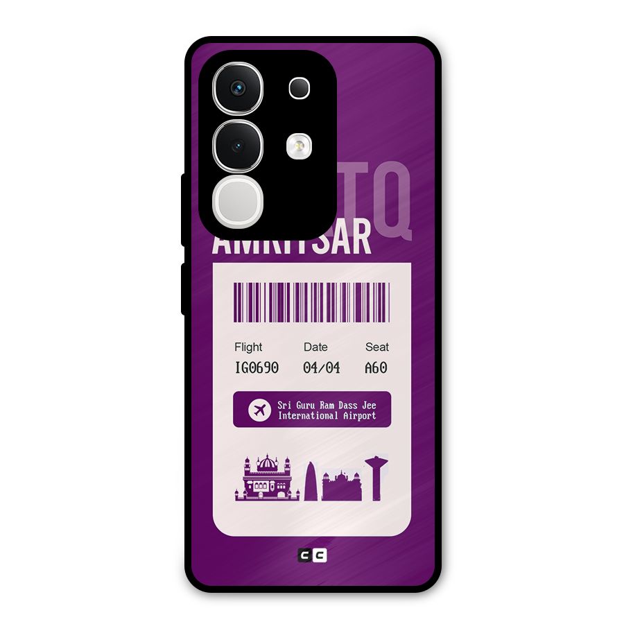 Amritsar Boarding Pass Metal Back Case for Vivo T4x