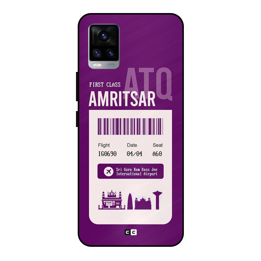 Amritsar Boarding Pass Metal Back Case for Vivo V20 2021