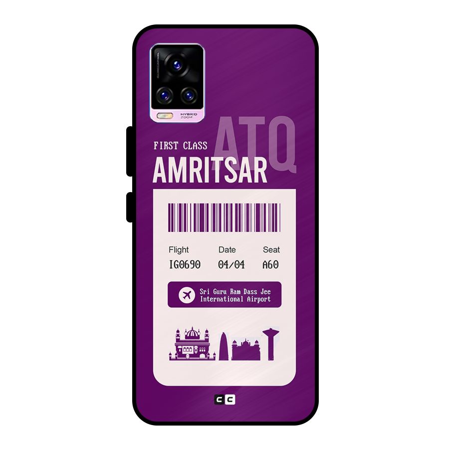 Amritsar Boarding Pass Metal Back Case for Vivo V20 Pro