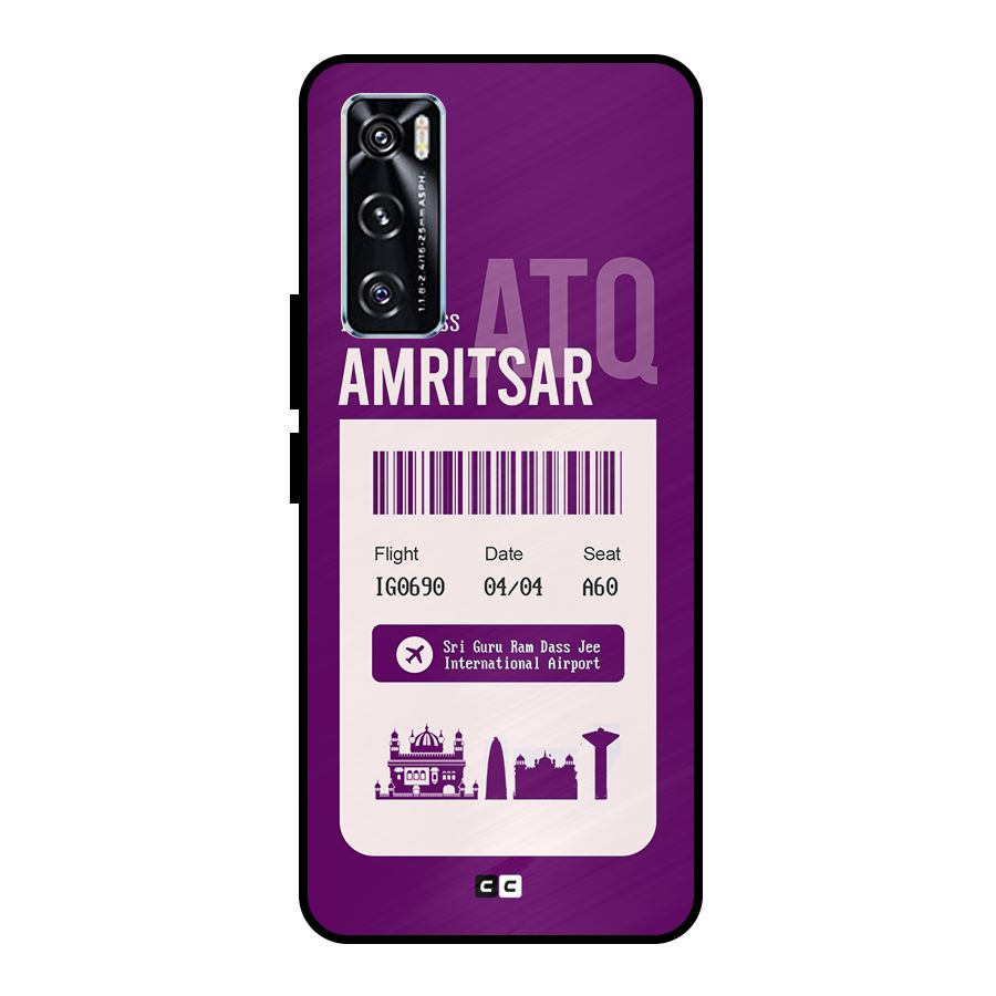 Amritsar Boarding Pass Metal Back Case for Vivo V20 SE