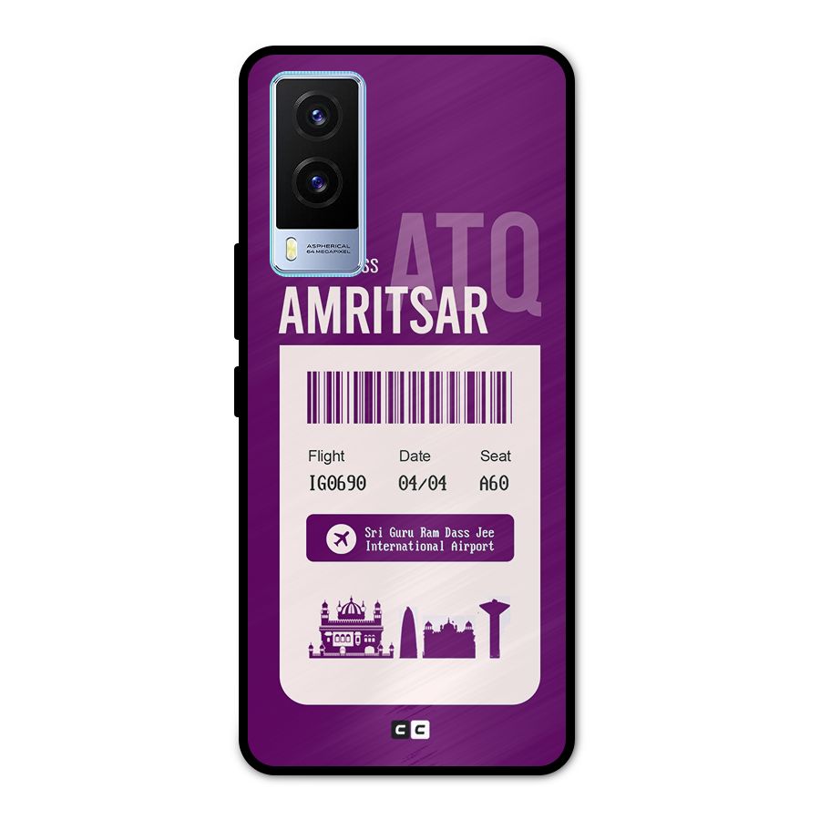 Amritsar Boarding Pass Metal Back Case for Vivo V21e 5G