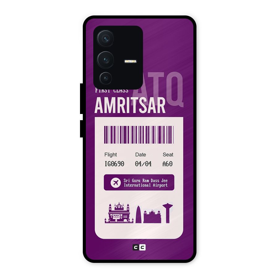 Amritsar Boarding Pass Metal Back Case for Vivo V23 5G