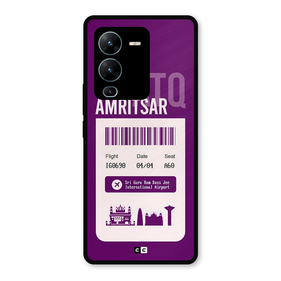 Amritsar Boarding Pass Metal Back Case for Vivo V25 Pro