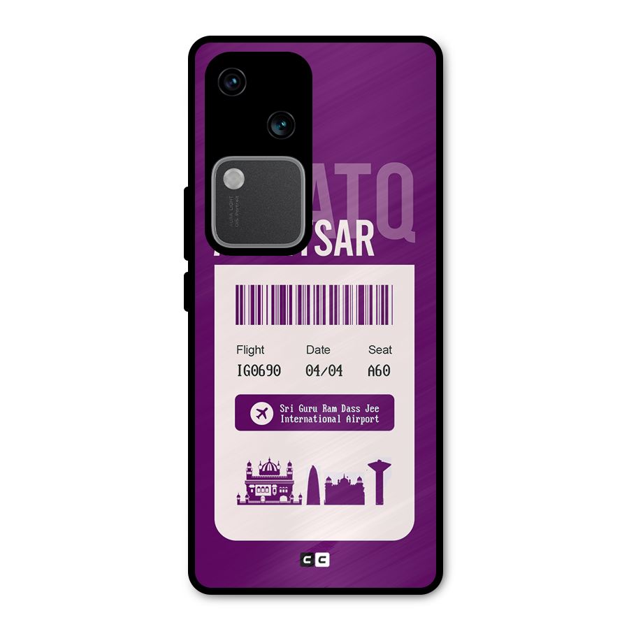 Amritsar Boarding Pass Metal Back Case for Vivo V30 Pro