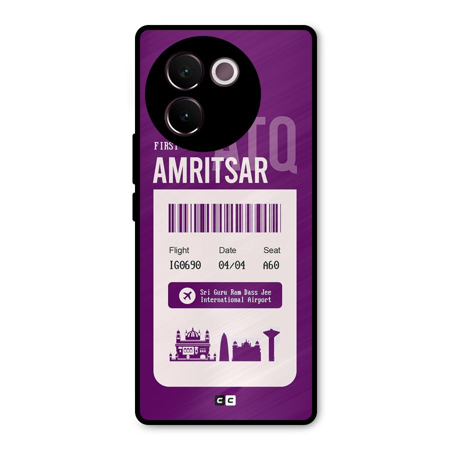 Amritsar Boarding Pass Metal Back Case for Vivo V30e