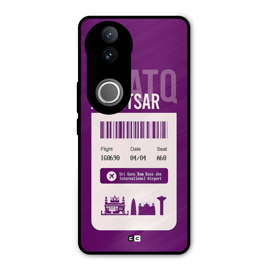 Amritsar Boarding Pass Metal Back Case for Vivo V50e