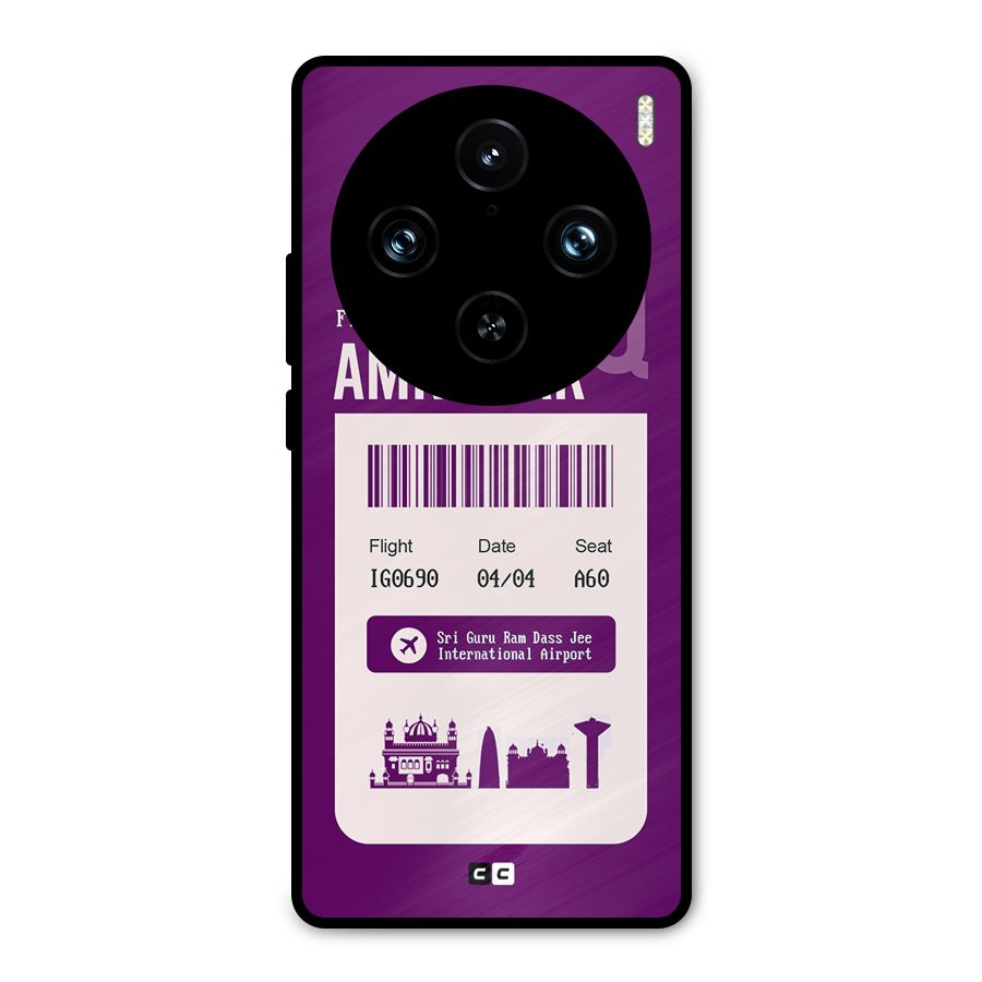 Amritsar Boarding Pass Metal Back Case for Vivo X100 Pro