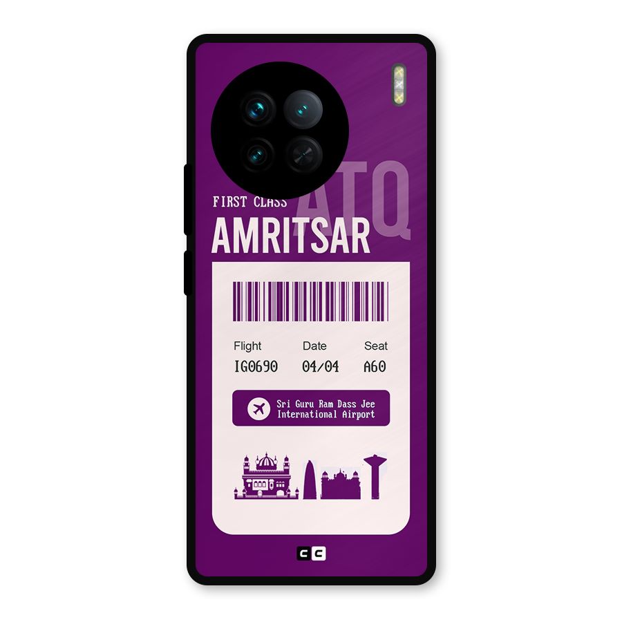 Amritsar Boarding Pass Metal Back Case for Vivo X90