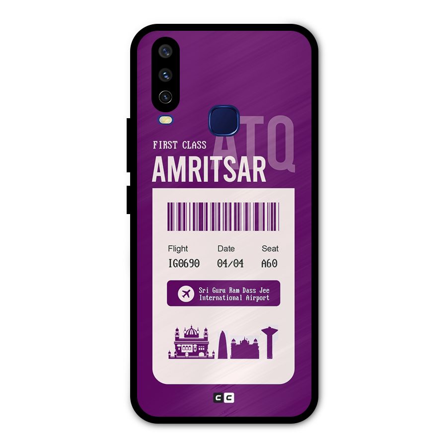 Amritsar Boarding Pass Metal Back Case for Vivo Y15