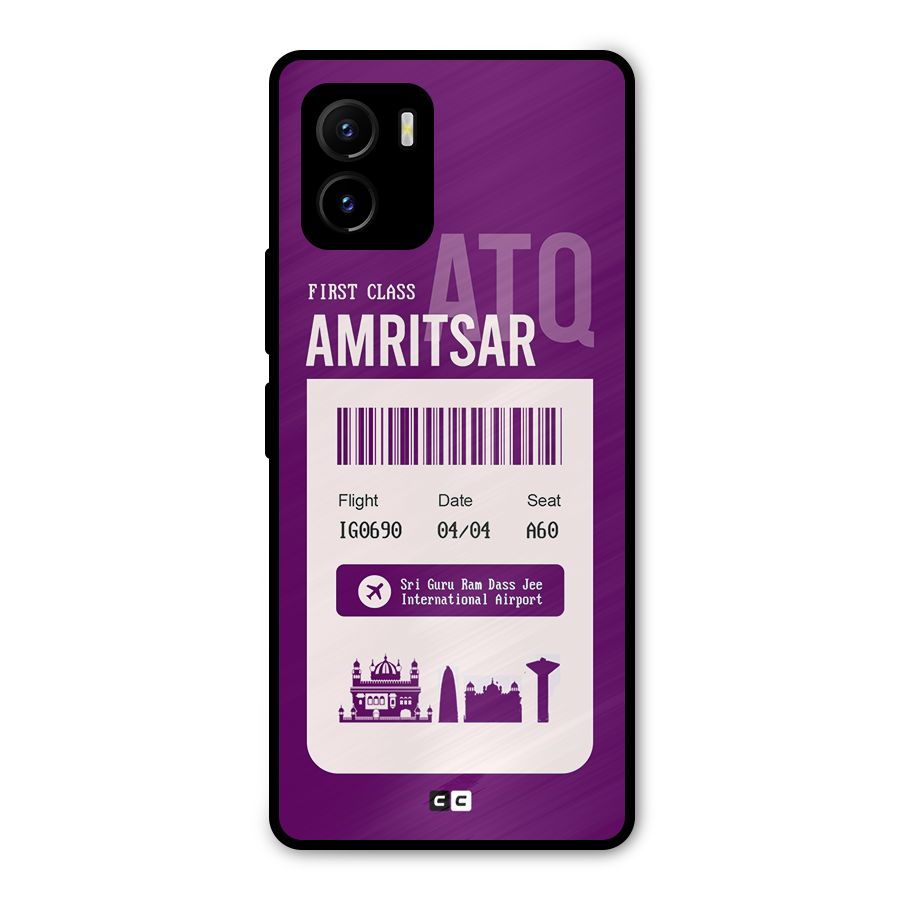 Amritsar Boarding Pass Metal Back Case for Vivo Y15s