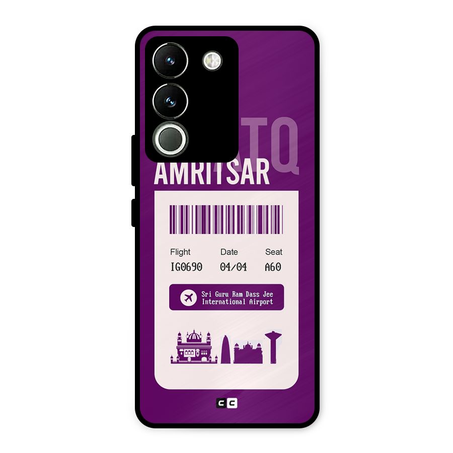 Amritsar Boarding Pass Metal Back Case for Vivo Y200