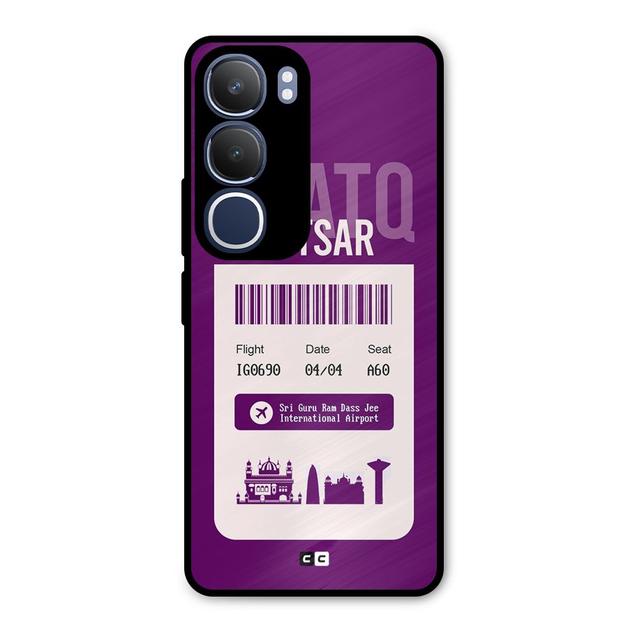 Amritsar Boarding Pass Metal Back Case for Vivo Y29
