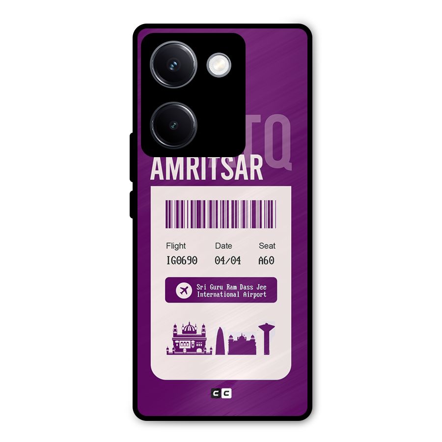 Amritsar Boarding Pass Metal Back Case for Vivo Y300 Plus