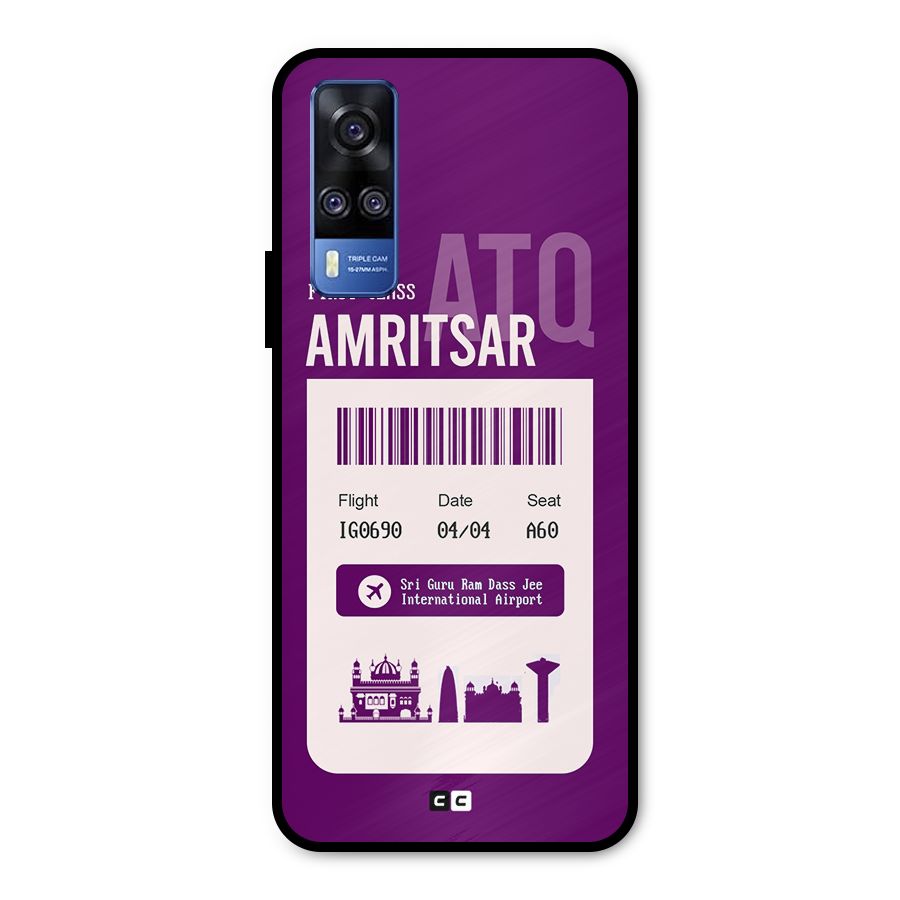 Amritsar Boarding Pass Metal Back Case for Vivo Y31