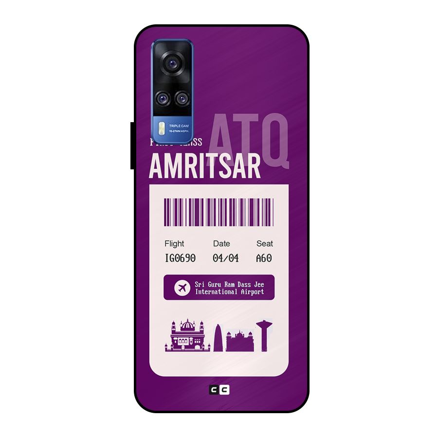 Amritsar Boarding Pass Metal Back Case for Vivo Y51