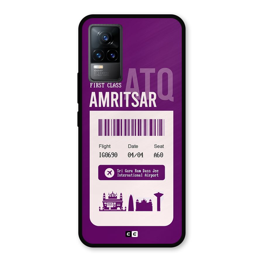 Amritsar Boarding Pass Metal Back Case for Vivo Y73