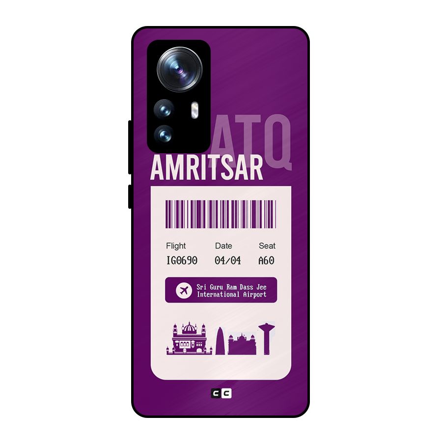 Amritsar Boarding Pass Metal Back Case for Xiaomi 12 Pro