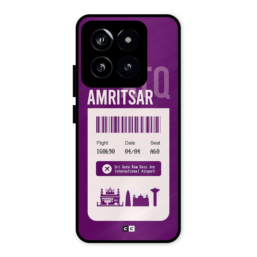 Amritsar Boarding Pass Metal Back Case for Xiaomi 14