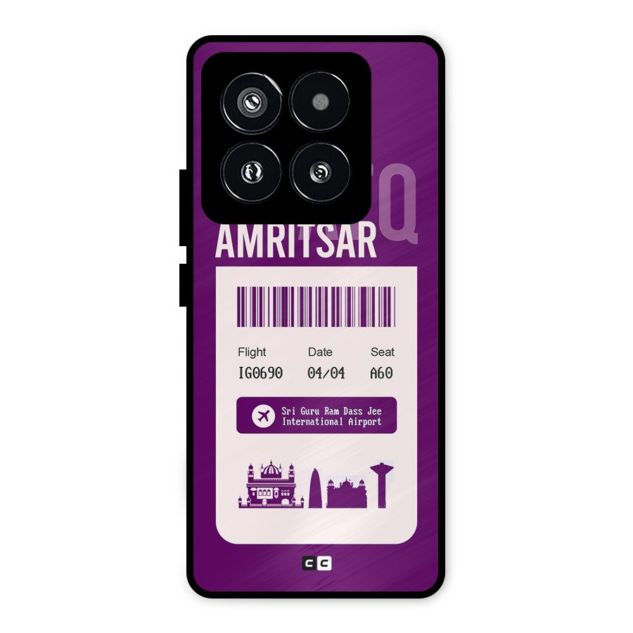 Amritsar Boarding Pass Metal Back Case for Xiaomi 14 Pro