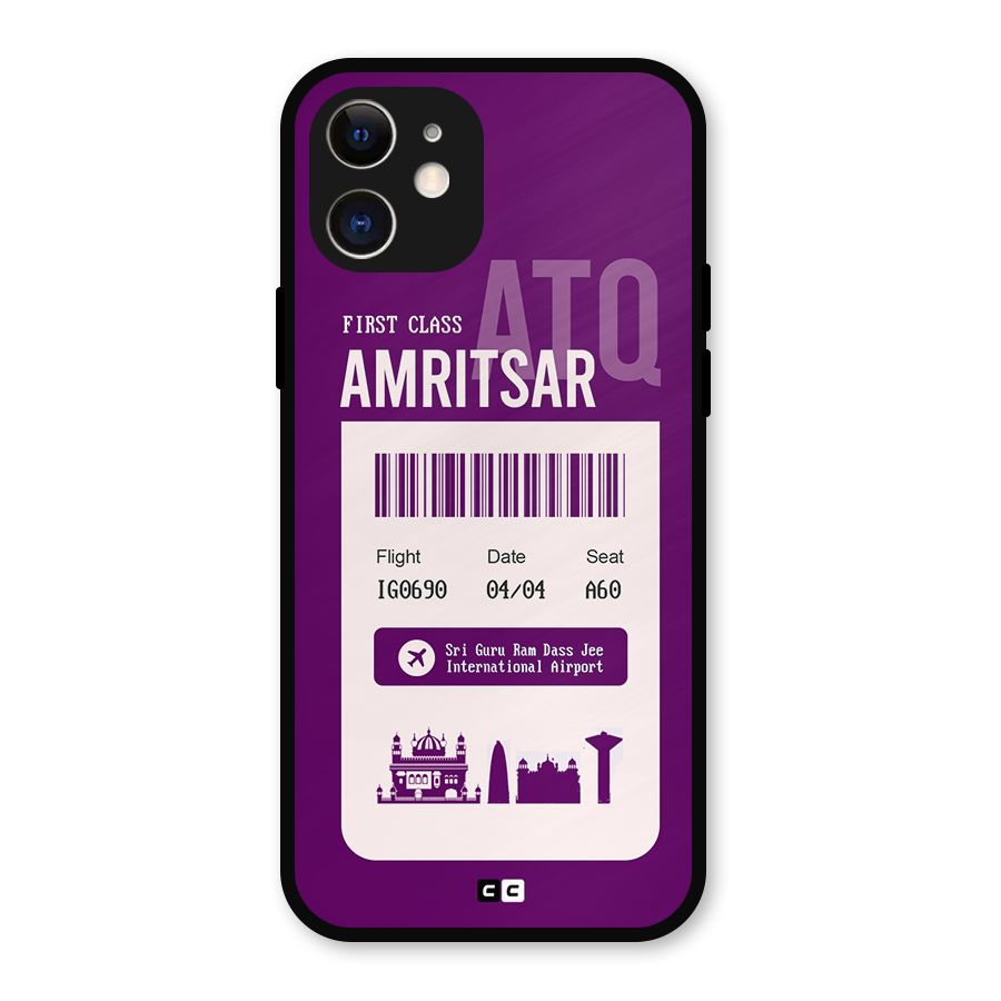 Amritsar Boarding Pass Metal Back Case for iPhone 12