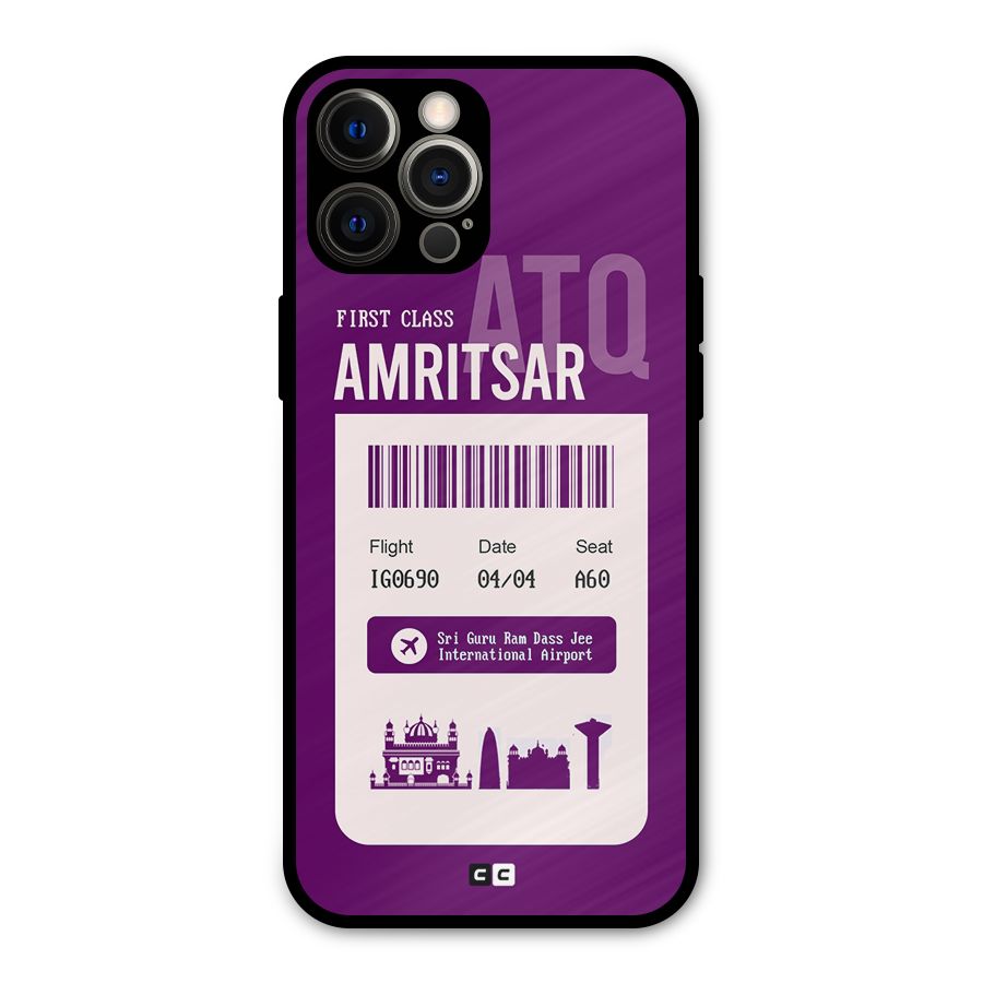 Amritsar Boarding Pass Metal Back Case for iPhone 12 Pro Max