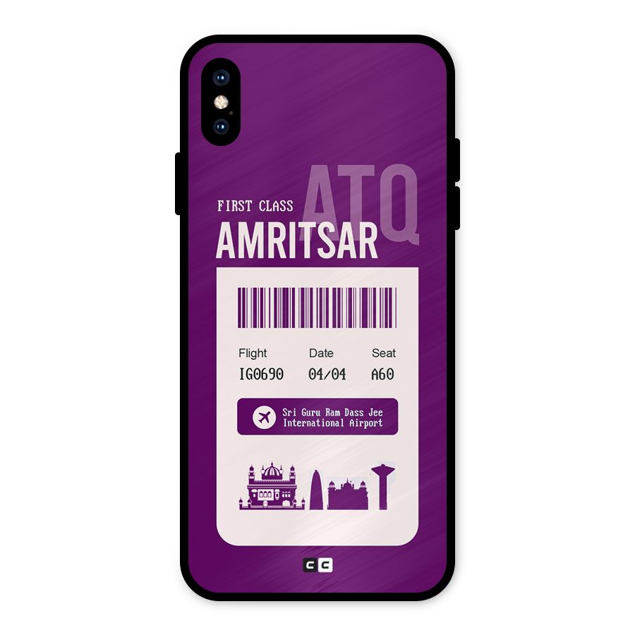 Amritsar Boarding Pass Metal Back Case for iPhone XS Max