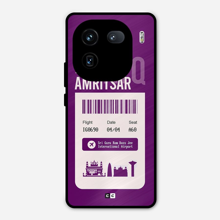 Amritsar Boarding Pass Metal Back Case for iQOO 12