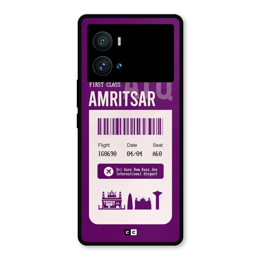 Amritsar Boarding Pass Metal Back Case for iQOO 9 Pro