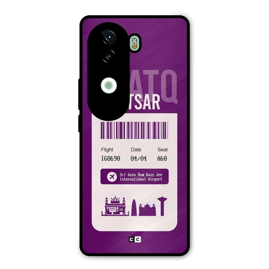 Amritsar Boarding Pass Metal Back Case for iQOO Z9s
