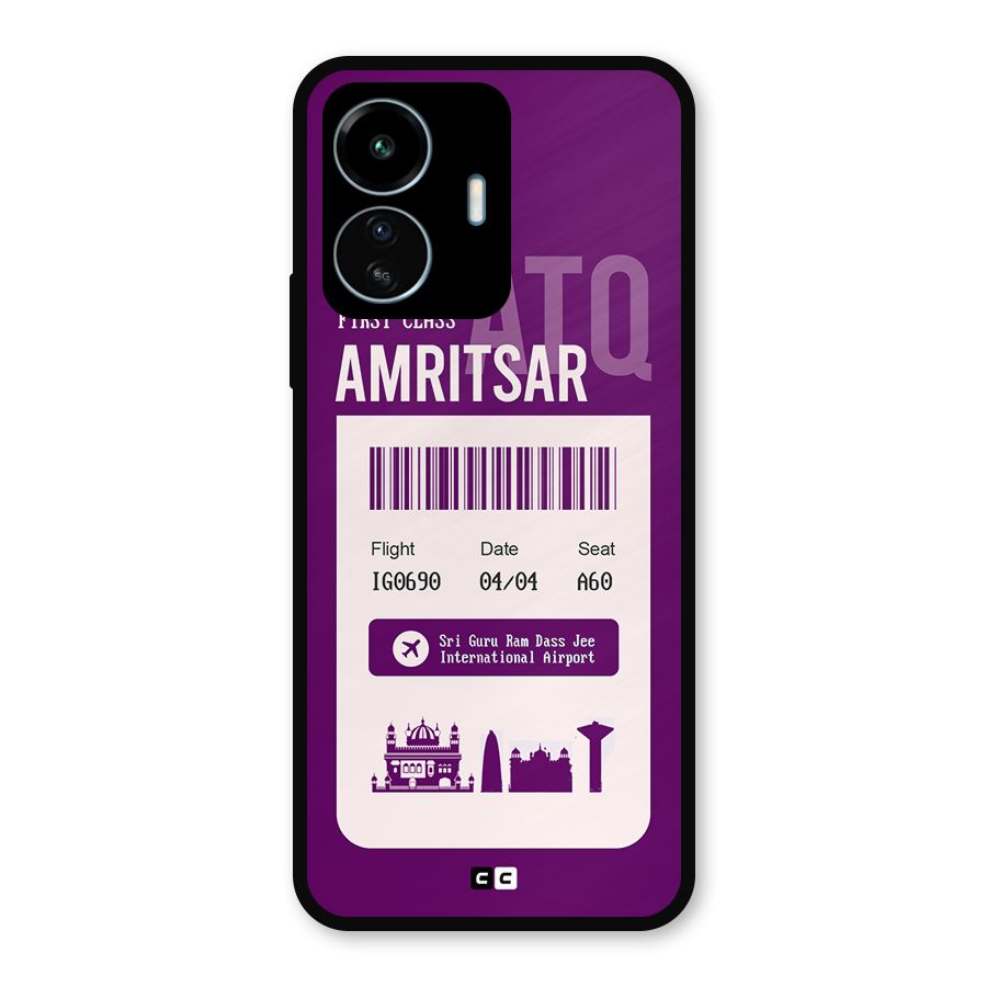 Amritsar Boarding Pass Metal Back Case for vivo iQOO Z6 Lite 5G