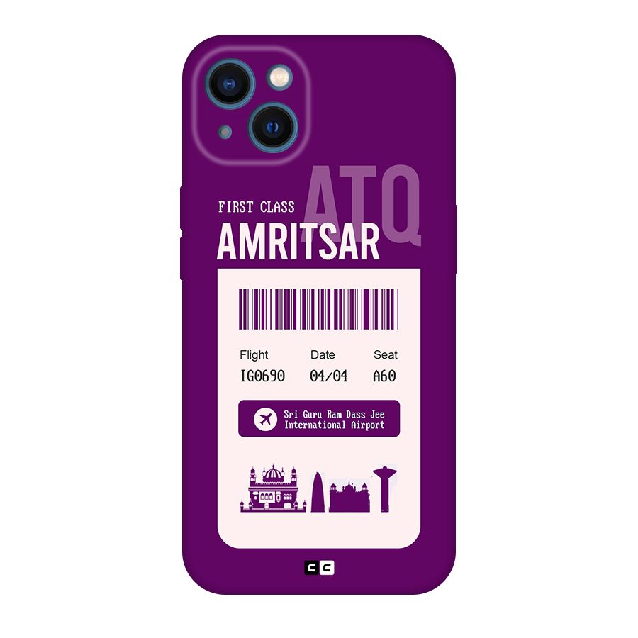 Amritsar Boarding Pass Original Polycarbonate Back Case for iPhone 13