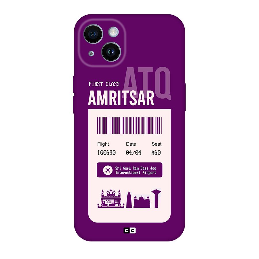 Amritsar Boarding Pass Original Polycarbonate Back Case for iPhone 14