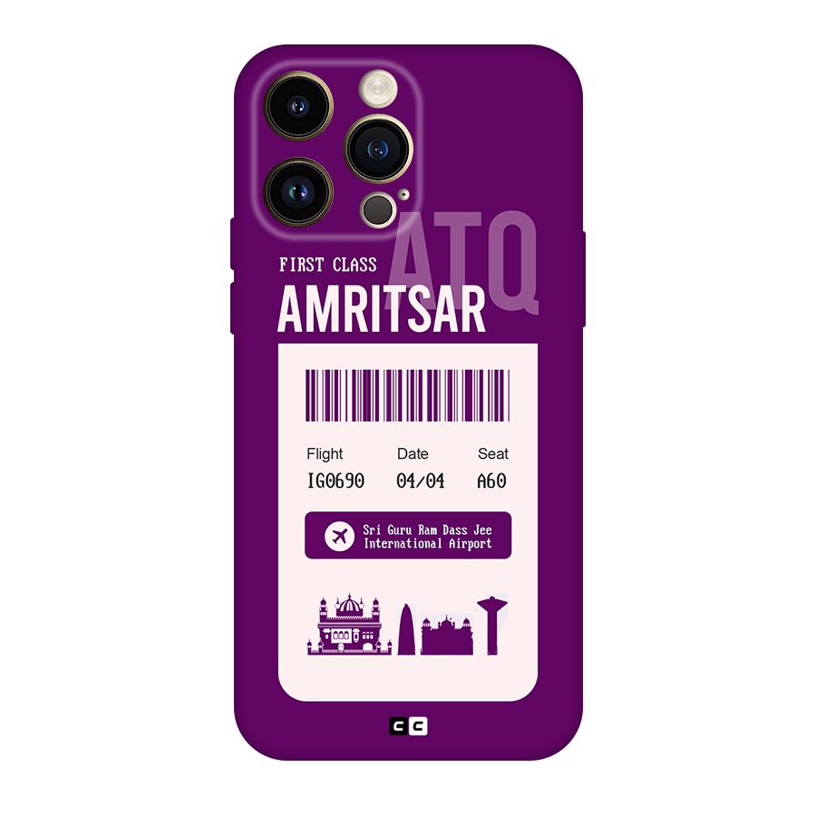 Amritsar Boarding Pass Original Polycarbonate Back Case for iPhone 14 Pro Max