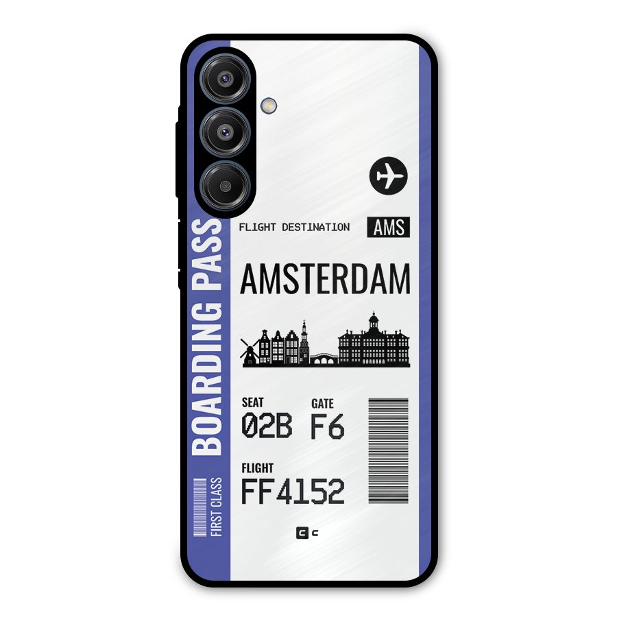 Amsterdam Boarding Pass Metal Back Case for Galaxy A16 5G
