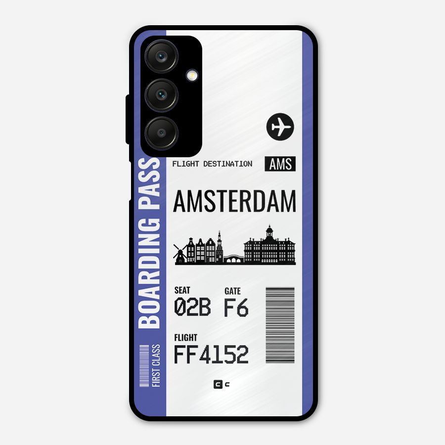 Amsterdam Boarding Pass Metal Back Case for Galaxy A25 5G