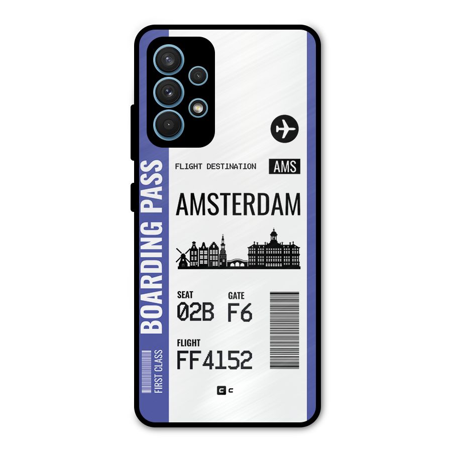 Amsterdam Boarding Pass Metal Back Case for Galaxy A32