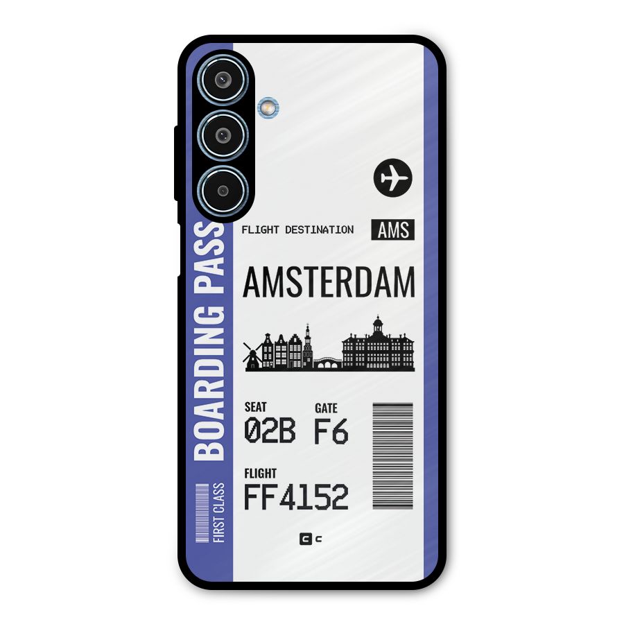 Amsterdam Boarding Pass Metal Back Case for Galaxy M35