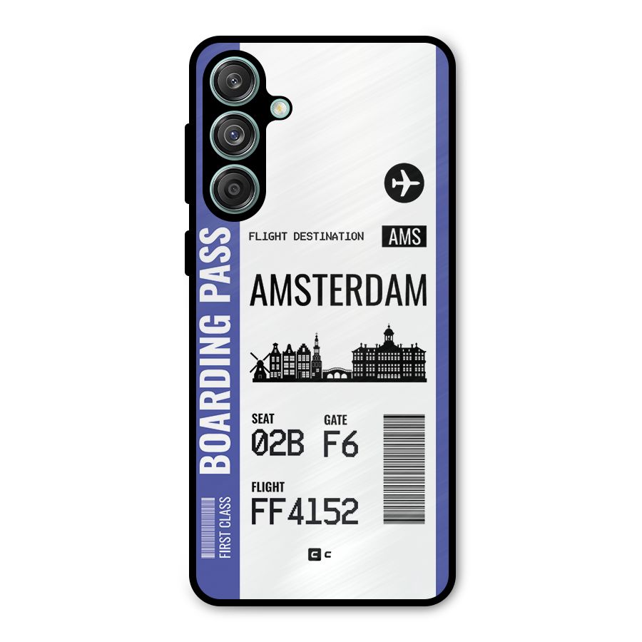 Amsterdam Boarding Pass Metal Back Case for Galaxy M55 5G