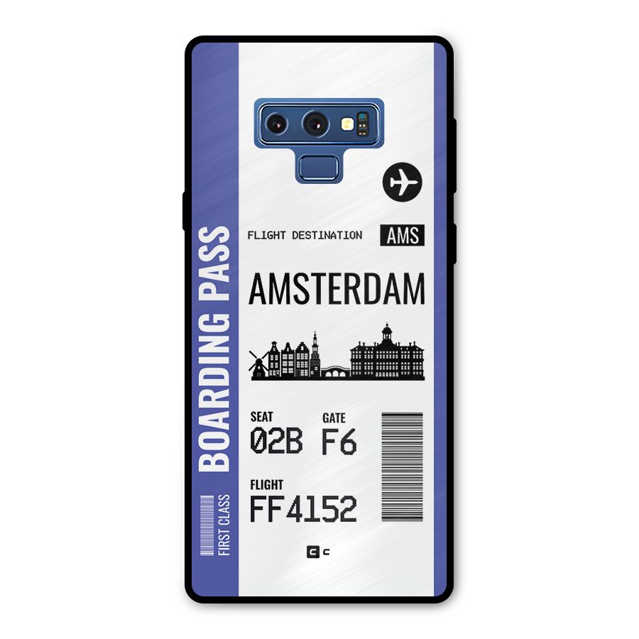 Amsterdam Boarding Pass Metal Back Case for Galaxy Note 9
