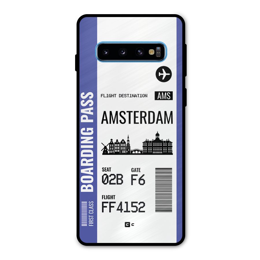 Amsterdam Boarding Pass Metal Back Case for Galaxy S10