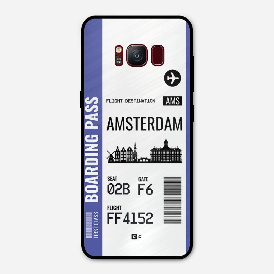 Amsterdam Boarding Pass Metal Back Case for Galaxy S8