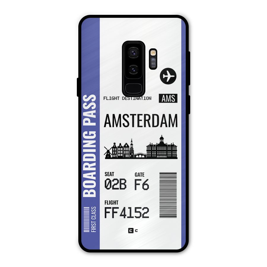 Amsterdam Boarding Pass Metal Back Case for Galaxy S9 Plus