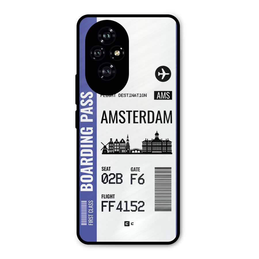 Amsterdam Boarding Pass Metal Back Case for Honor 200