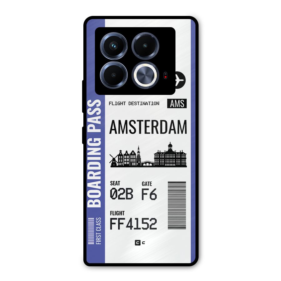 Amsterdam Boarding Pass Metal Back Case for Infinix Note 40 5G