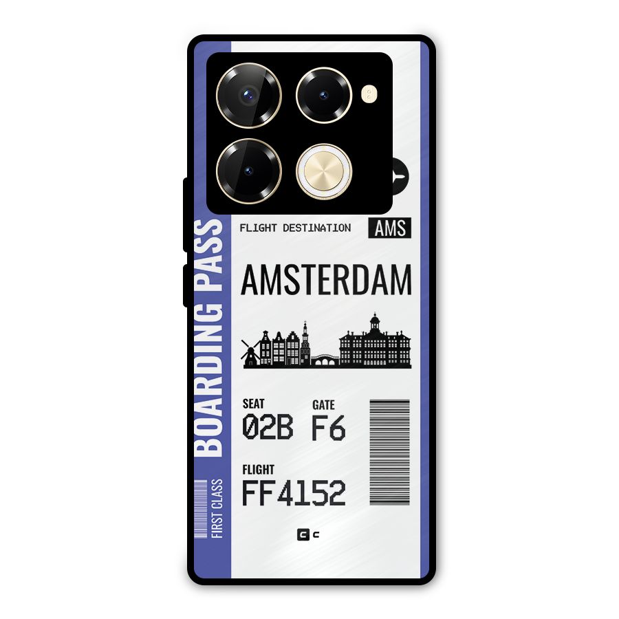 Amsterdam Boarding Pass Metal Back Case for Infinix Note 40 Pro Plus