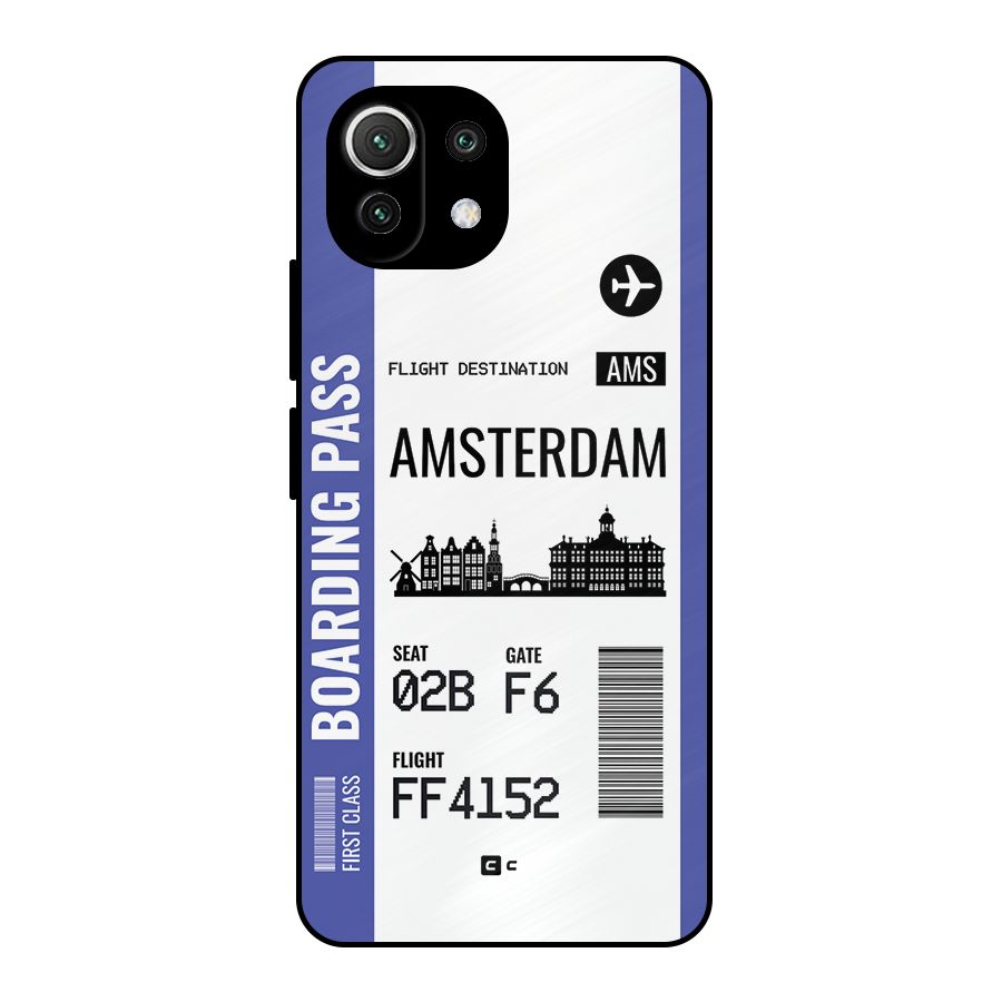 Amsterdam Boarding Pass Metal Back Case for Mi 11 Lite NE 5G