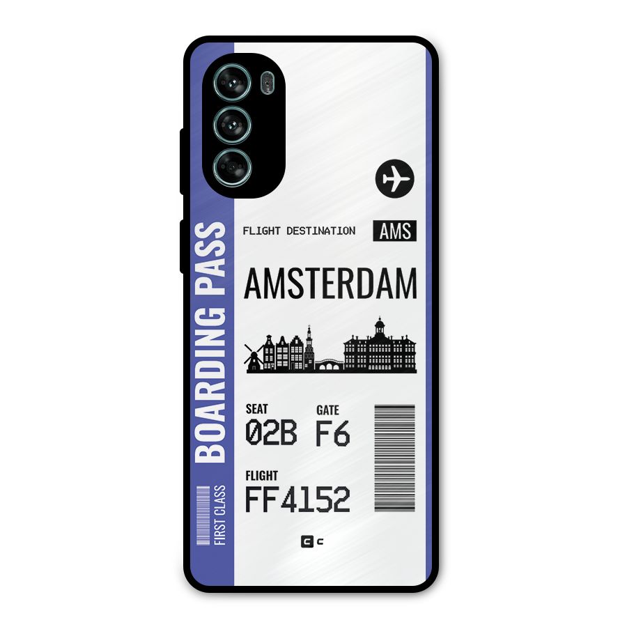 Amsterdam Boarding Pass Metal Back Case for Moto G62